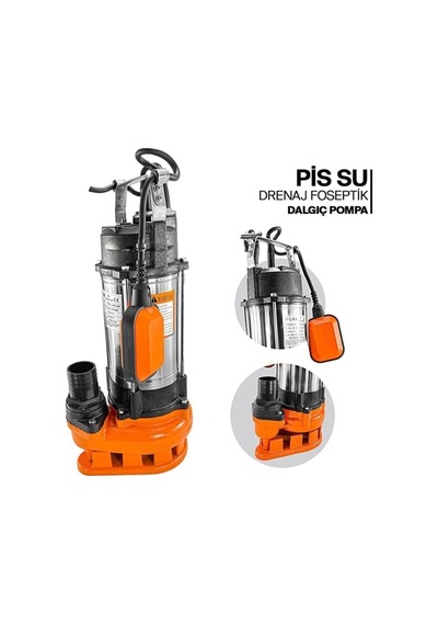 German 1.5 Hp Bakır Sargı Paslanmaz Foseptik Dalgıç Pompa Kirli Su Dalgıç 1.5 Inç