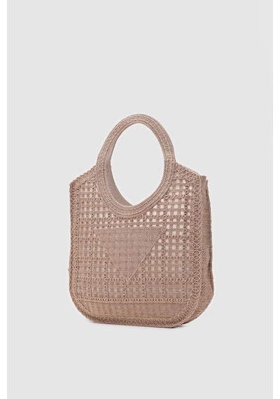 Shule Bags Vicolo Handmade Makrome Tote Çanta Vizon Vizon