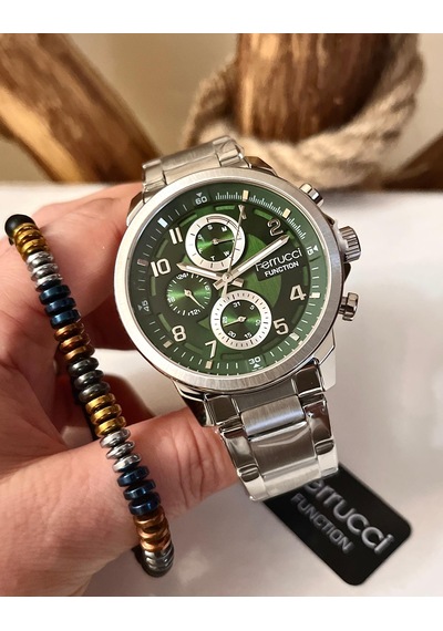Ferrucci Fcf3345 Fonksiyonlu Çelik Kordon Erkek Kol Saati+bilekli
