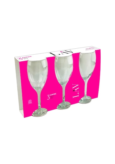 Lav Empire Cam Goblet 3'lü 590 ml Ayaklı (Şarap Kadehi , Kokteyl Bardağı)