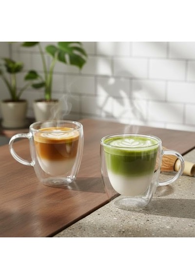 Ayrex Deconox 2'li Çift Cidarlı Borosilikat Cam Fincan Seti - 100 Ml Espresso Ve Türk Kahvesi Bardağı - Isıya Daya Diğer
