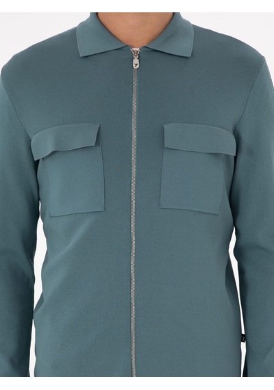 Cacharel Mint Regular Fit Tam Fermuarlı Triko Hırka