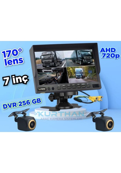 7 İnç Dvr Ekran 2 Adet 170'' Balık Gözü Lens Ahd 720p Kamera