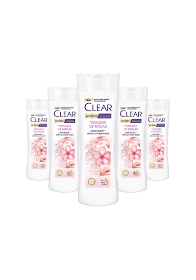 Clear Women Kepeğe Karşı Etkili Şampuan Yumuşak Ve Parlak 350 Ml 5 Adet-258