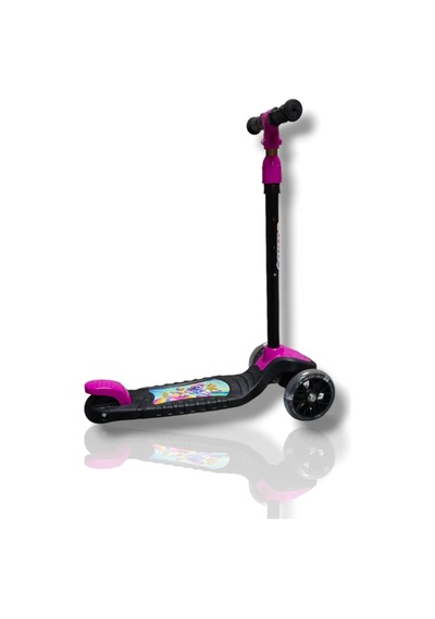 3 Tekerlekli Led Işıklı Çocuk Scooter Pembe