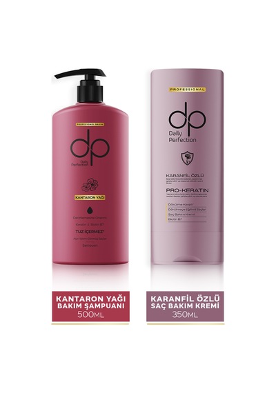 Dp Daily Perfection Şampuan Kantaron Yağı 500 ML & Saç Bakım Kremi Karanfil Özlü 350 ML