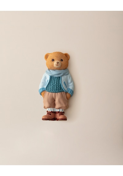 Madame Coco Voir Bear Magnet - Bej/mavi - 4x8 Cm 8684427186961 Ekru