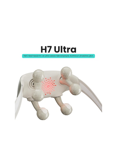 SKG H7 Ultra Boyun Ve Omuz Masaj Aleti, Yoğurmalı, Shiatsu Masaj Terapisi, Fototerapi, Termoterapi Beyaz