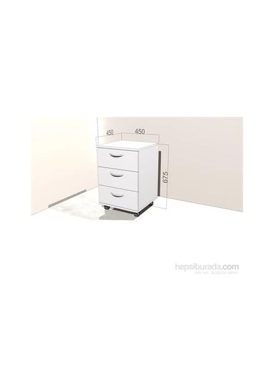 Kenyap Carla Akçaağaç Üç Çekmeceli Üst Kilitli Keson 817244 Diğer