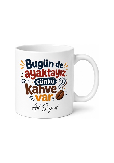 Mizahi Yazılı Eğlenceli Tasarım Baskılı Kupa Bardak Komik Hediye Beyaz / Çok Renkli