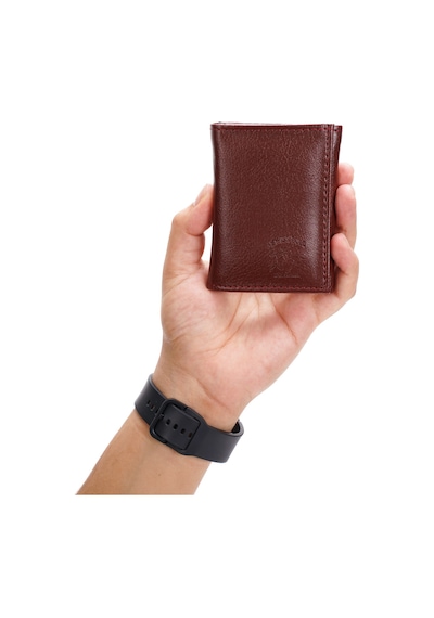 Newish Polo Erkek Deri Kağıt Para Hazneli Kartlık Ve Cüzdan New426 Bordo