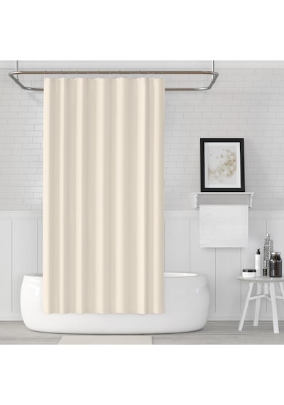 Zethome Jackline Banyo Duş Perdesi 0010 Krem Çift Kanat 2X120X200 Krem