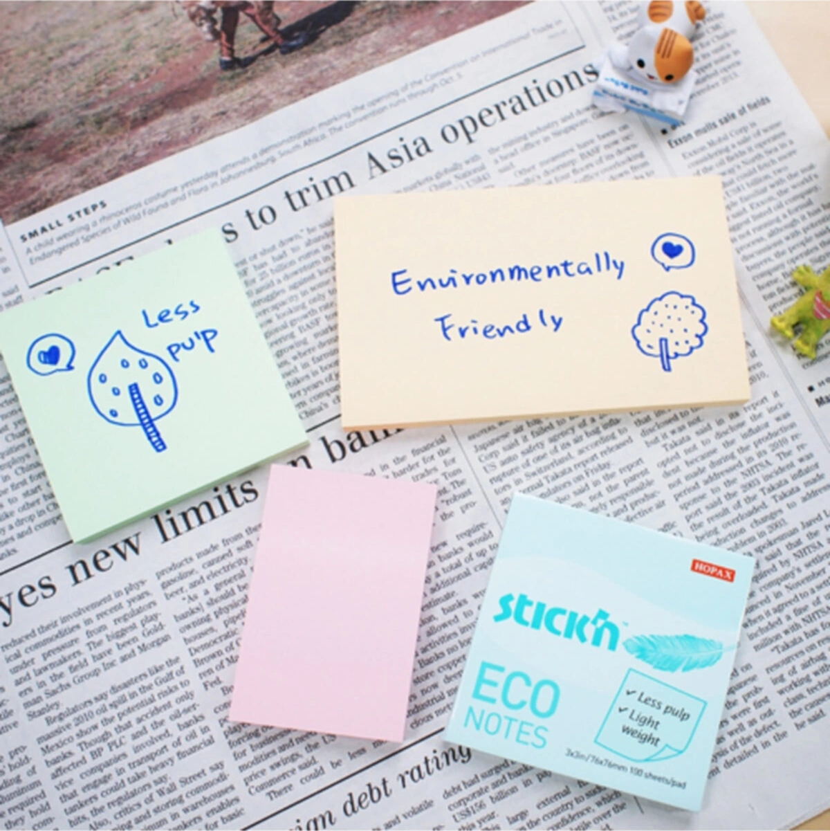 Stickn 76x51mm Eco Notes Yapışkanlı Not Kağıdı Pastel Pembe 100 Yaprak 12 Paket 21742