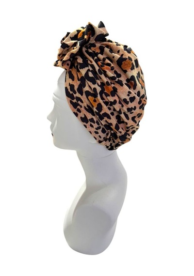 Leopar Desenli Hazır Bone Kahverengi - 768525781 Kahverengi - 768525781 Kahverengi
