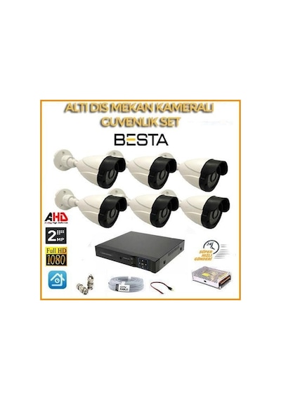 2mp 1080p 6 Dış Mekan Kameralı Ahd Güvenlik Seti