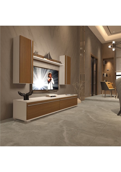 Decoraktiv Eko 5d Mdf Std Tv Ünitesi Tv Sehpası Beyaz - Ceviz