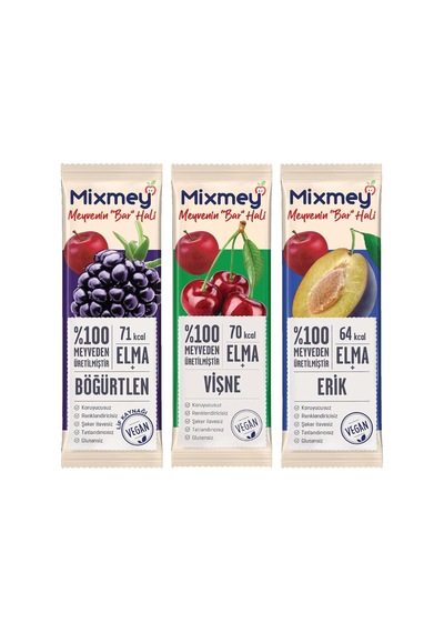 Ekşi Sever Meyve Barı 12 Adet Sağlıklı Atıştırmalıklar Vegan, Glutensiz 20gr X 12 Adet