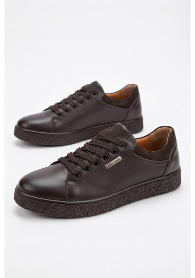 Pierre Cardin Anatomik Orijinal Ürün Hakiki Deri Sneaker Erkek Ayakkabı 169-581 Kahve