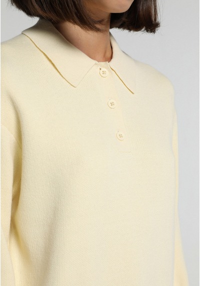 Colin's Colins Regular Fit Polo Yaka Düz Kadın Sari Kazak Cl1084135 Q1.v2 Lyl Light Yellow