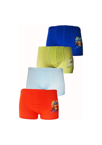 Hepsine Rakip 4'lü Erkek Çocuk Boxer Pamuklu Renkli Rahat Karışık Paçalı Don LXX