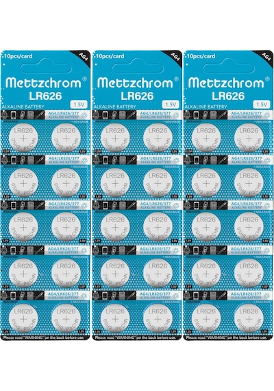 Mettzchrom Kol Saat Pili 377a Lr626 Ag4 1.5v Kol Saati Pili 30'lu