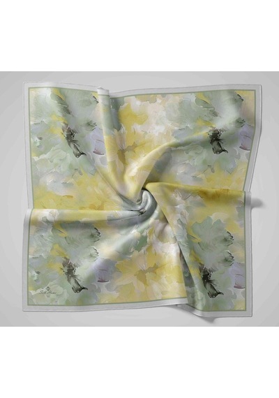 Silk Home Olinda İpek Eşarp 47004-06 Gri, Koyu Yeşil, Sarı, Çağla