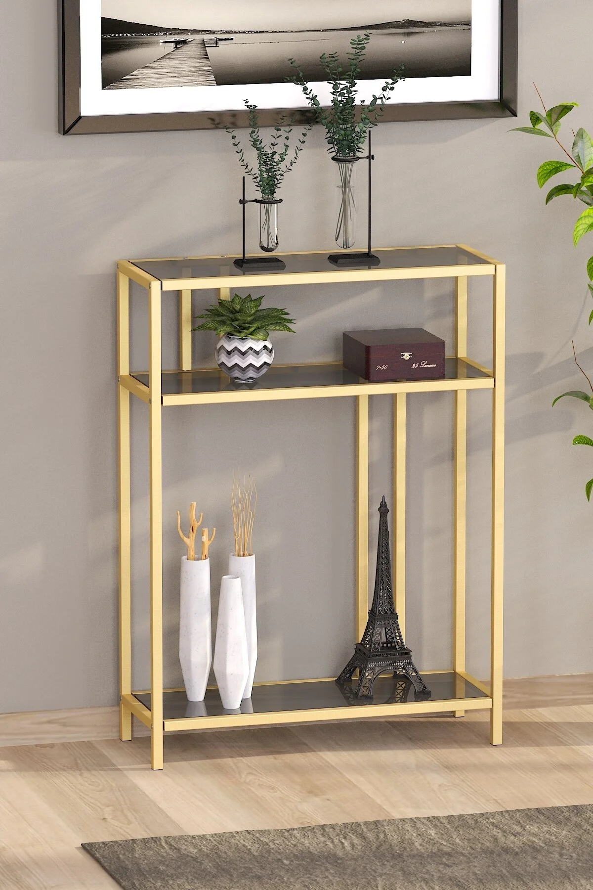 Devin Dekor Temperr Camlı Dresuar Konsol Komodinn Gold-füme Devin Dekor Temperr Camlı Dresuar Konsol Komodinn Gold-füme