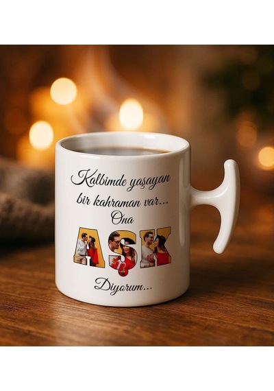 Bk Gift Kişiye Özel Fotoğraflı Aşk Tasarımlı Hammer Kulplı Beyaz Kupa Bardak-2, Arkadaşa Hediye, Sevgiliye Hediye, Doğum Günü Hediyesi Kobitmeyencom34