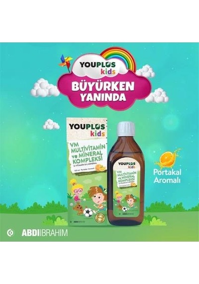 Youplus Kids Vm Multivitamin Ve Mineral Kompleksi 150 Ml 3 Adet