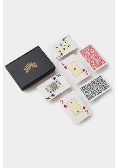 Copag 1546%100 Plastik Oyun Kartları - Poker Boyu, Jumbo Endeks, Mavi & Kırmızı İki Deste