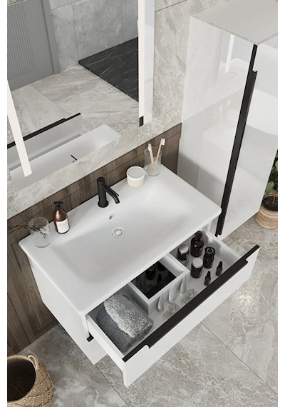 Banyo Kadife Beyaz Parlak Hıgh Gloss Demonte 80 Cm Banyo Dolabı Ledli Aynalı Üst Dolap Boy Dolabı Beyaz Banyo Kadife Beyaz Parlak Hıgh Gloss Demonte 80 Cm Banyo Dolabı Ledli Aynalı Üst Dolap Boy Dolabı Beyaz