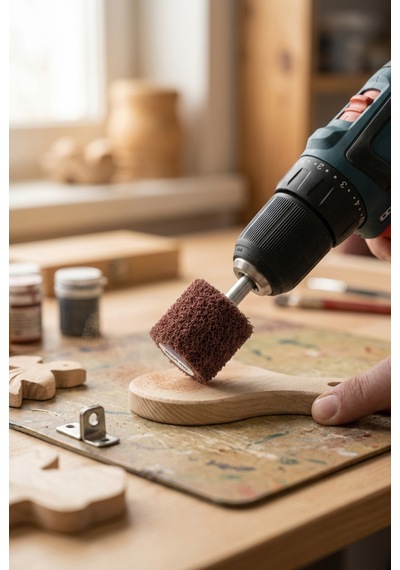 50x20 + 25x25 Mm Saplı Skoç Seti 2 Adet Matkap Ucu Temizleme Ve Parlatma Mopu