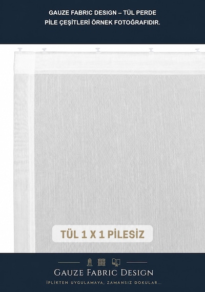 Gauze Fabric Design Lüks İpeksi Dokulu Simli Bambu Kırışmaz Ütü Gerektirmez Optik Beyaz 100 X 250 Pilesiz 1 X 1 Yüksek Kaliteli Tül Perde