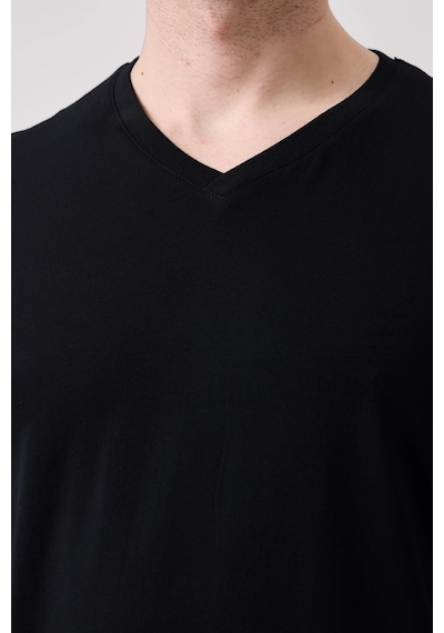 Galanthus V Yaka T-shirt - Nefes Alabilir, Rahat Ve Sade Tasarım Siyah
