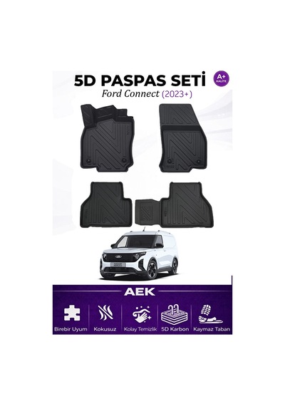 Ford Connect 2023+ Araca Özel Havuzlu "karbon" Paspas Takımı