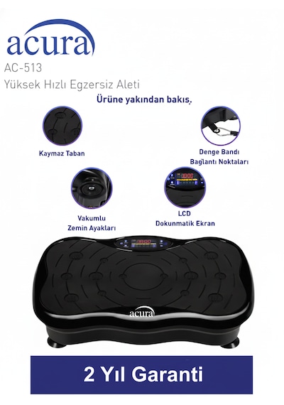 Ac-513 5 Programlı Bluetoothlu Yüksek Hızlı Egzersiz Aleti Siyah