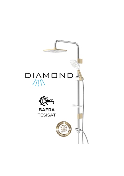 Diamond Coral White Gold Tepe Duş Seti Altın