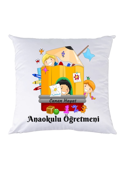 Anaokulu Öğretmenine Hediye İSimli Yastık