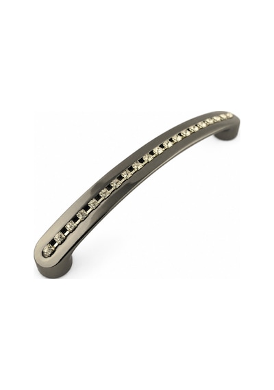Sıralı Taşlı Oval Kulp 128mm Füme - 2 Adet Siyah