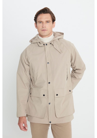 Ac&Co / Altınyıldız Classics Kapüşonlu Dik Yaka Standart Fit Erkek Kaban Bej Ac&Co / Altınyıldız Classics Kapüşonlu Dik Yaka Standart Fit Erkek Kaban Bej