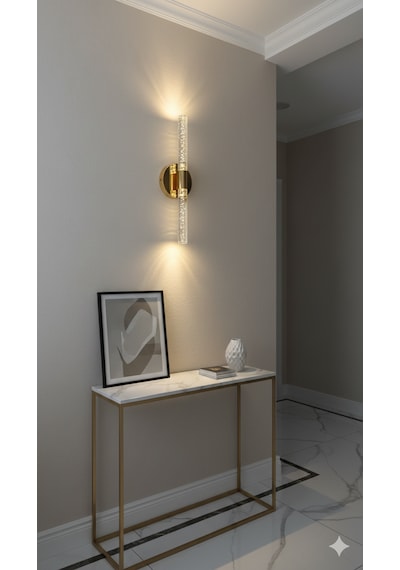 Bhbackhome Bubbleflux Şık Tasarım Modern Ledli Aplik 40 Cm Pilli Gold