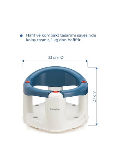 Babyjem Önden Açılır Mama Sandalye Oturağı Ve Minderi - 2 ' Li Set İndigo Mavi