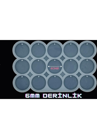 Epoksi Silikon Yuvarlak Anahtarlık Kalıbı 4 CM Çap Yuvarlak Kalıp 15'li