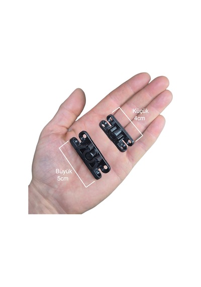Pvc Kapı Pencere Sineklik Siyah Plastik Çıt Çıt Kilit Menteşe Küçük Boy 4cm -10 Adet