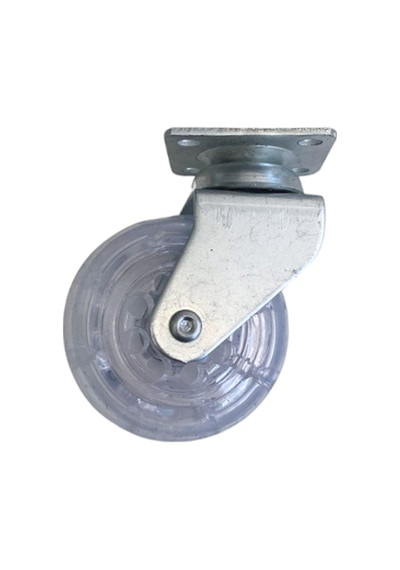 Düz Tabla Şeffaf Lastik Masa Tekeri Sehpa Tekeri 7cm Metal Şeffaf 50x20mm 4 Adet Şeffaf