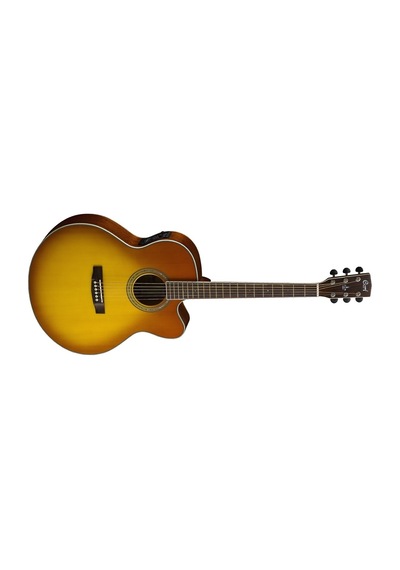 Cort Cj5X-Hbs Elektro Akustik Gitar Jumbo Cutaway Honey Burst