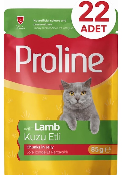 Proline Pouch Kuzu Etli Yaş Kedi Mama 22 X 85 Gr