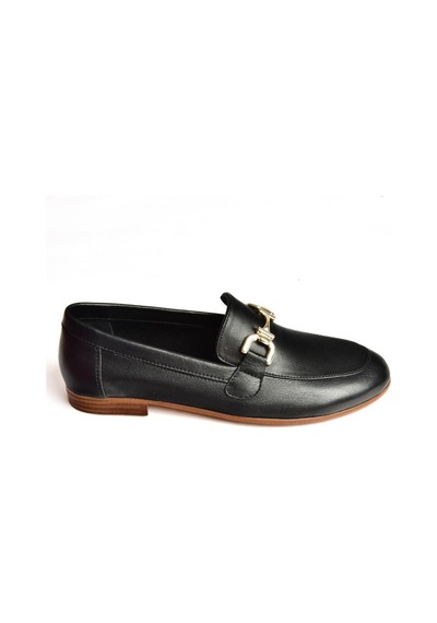 Fox Shoes S944037903 Siyah Hakiki Deri Kadın Babet Siyah