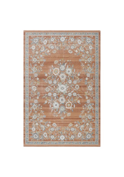 Cool Halı Floor Somon Vintage Floral Çiçekli Salon Oturma Odası Robot Süpürge Uyumlu Pati Dostu Halı Turuncu
