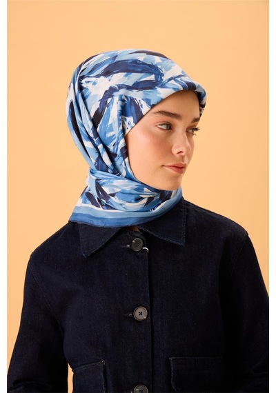 Silk Home Organik Pamuk İpek Eşarp İndigo-siyah-beyaz-gece Mavisi-bebe Mavi Desenli Kaymaz Tok Duruşlu 90x90 Çok Renkli Silk Home Organik Pamuk İpek Eşarp İndigo-siyah-beyaz-gece Mavisi-bebe Mavi Desenli Kaymaz Tok Duruşlu 90x90 Çok Renkli